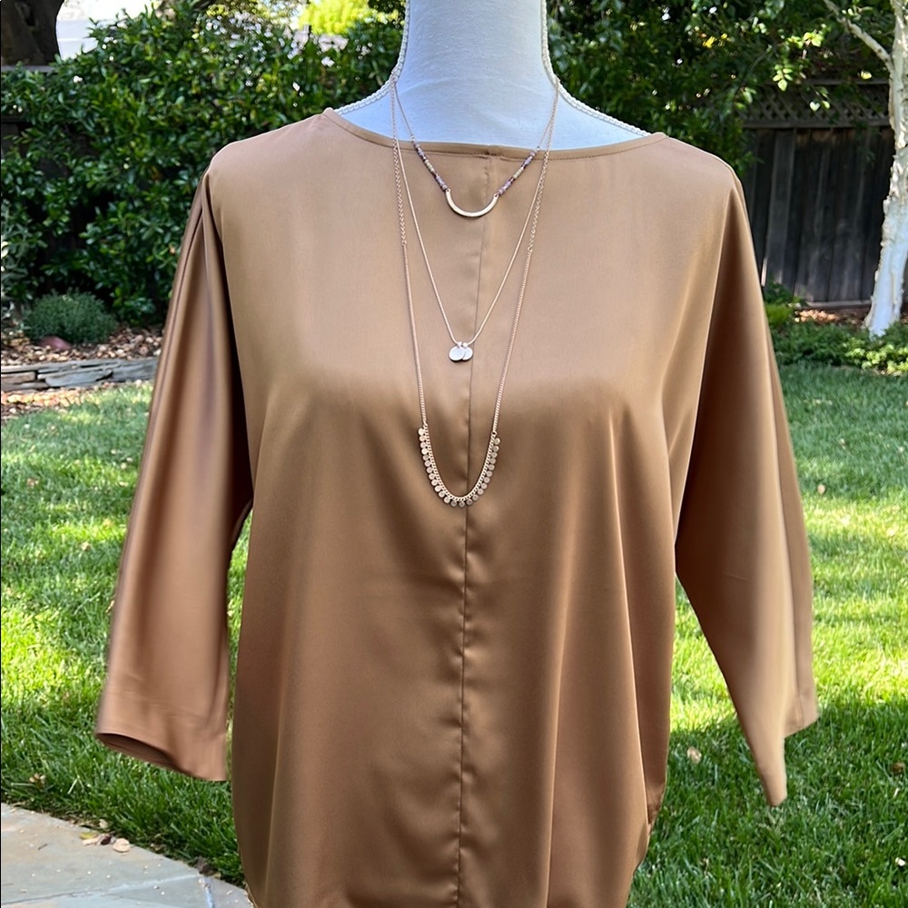 New Satin Dolman Popover Blouse
